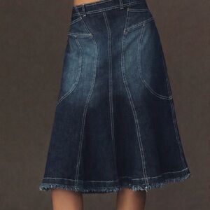 NWT Pilcro Fluted Denin Midi Skirt | Size 10 | Anthropologie